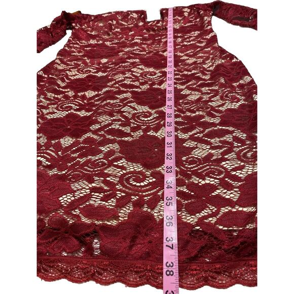 FISOUL Women’s‎ Red Lace Bodycon Dress Large NWT Cocktail Party Formal Lined - Picture 5 of 5